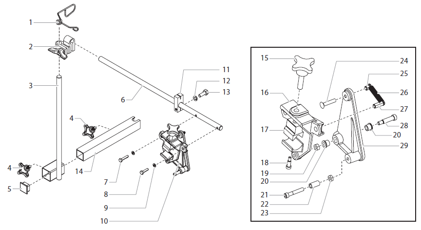 PowrLiner 2850 Gun holder assembly (2-gun only)